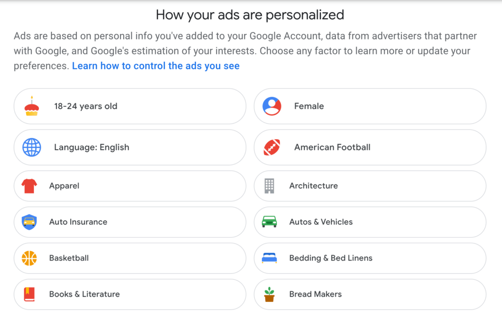 How Your ads Are Personalized 1
