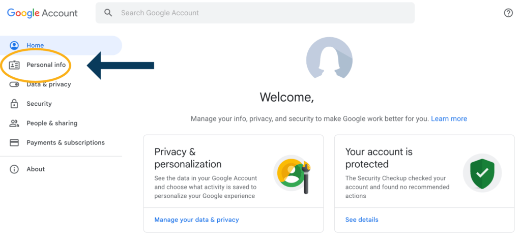 google privacy settings